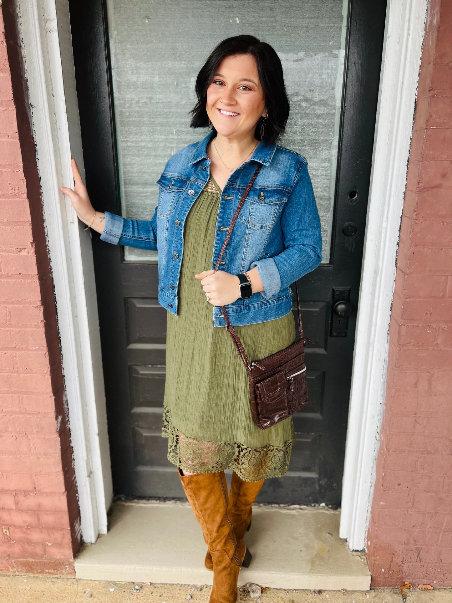 Indigo Rose Green Lace Dress - Size M