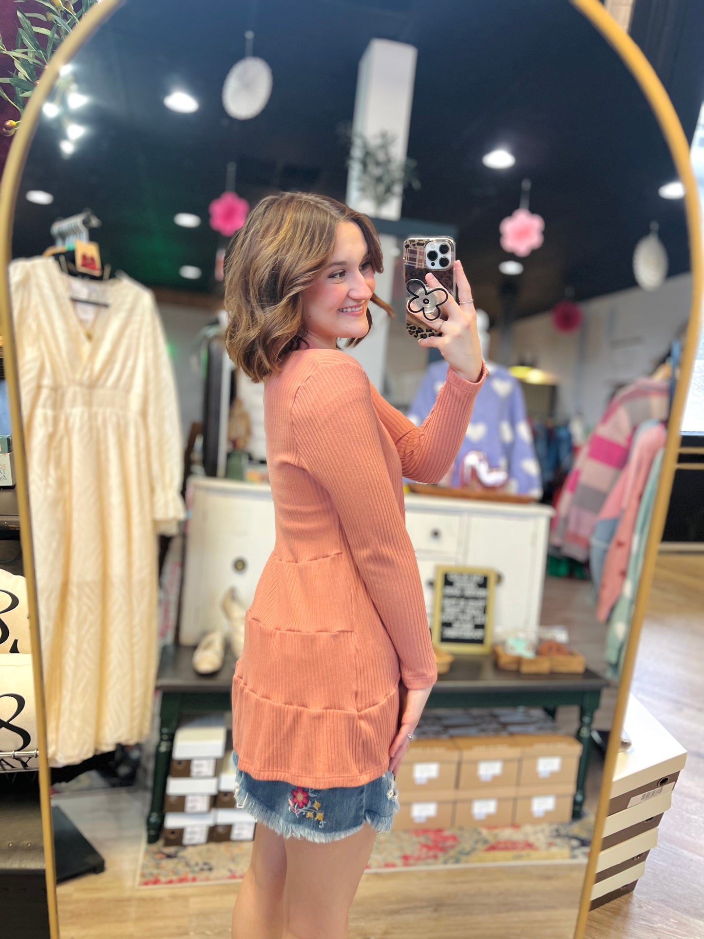 Simply Southern Mauve Peplum Cover Up - S
