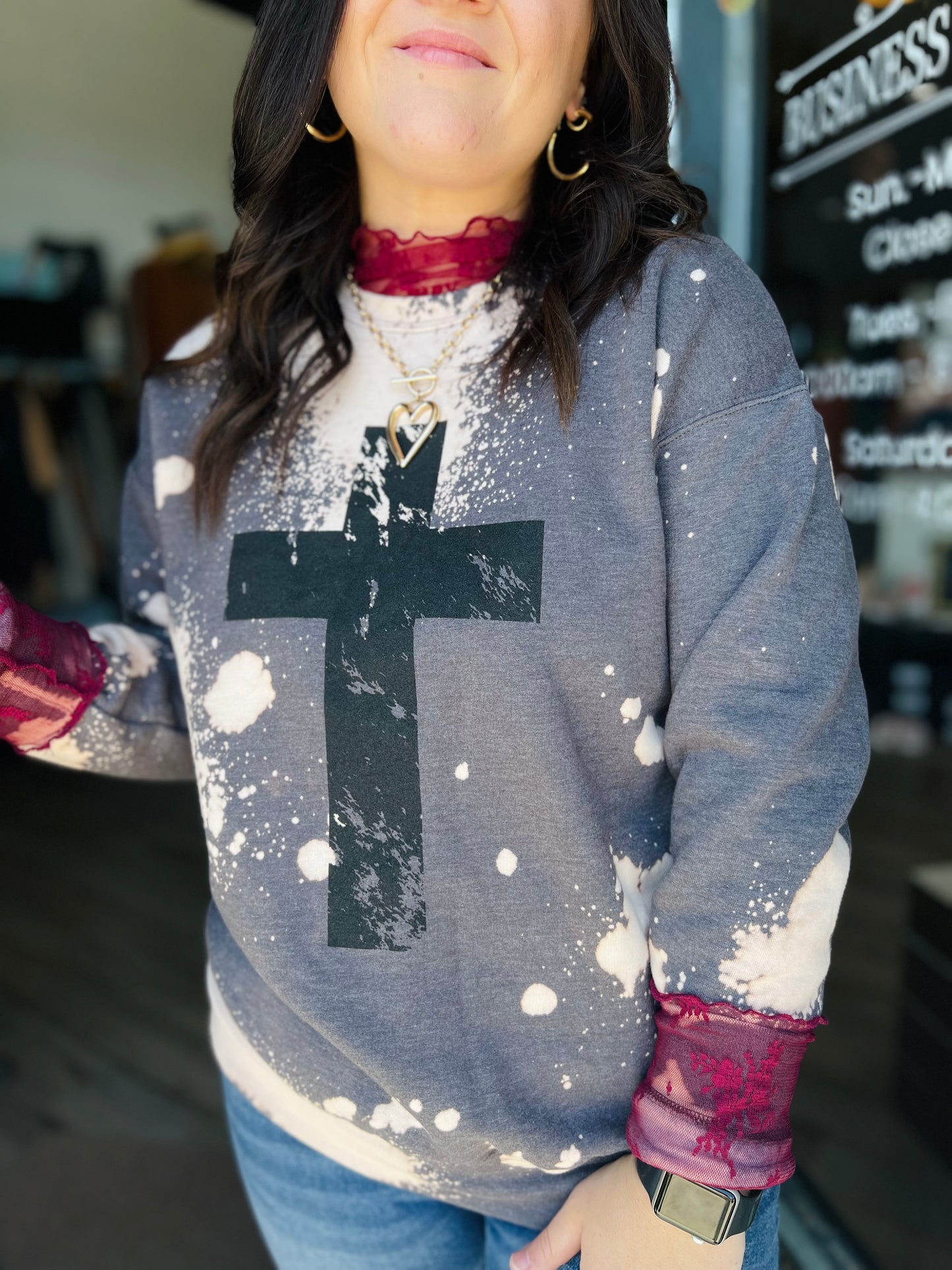 Bleached Cross Sweatshirt