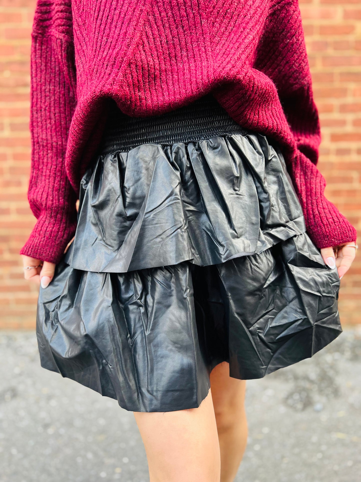 Faux Layered Mini Skirt
