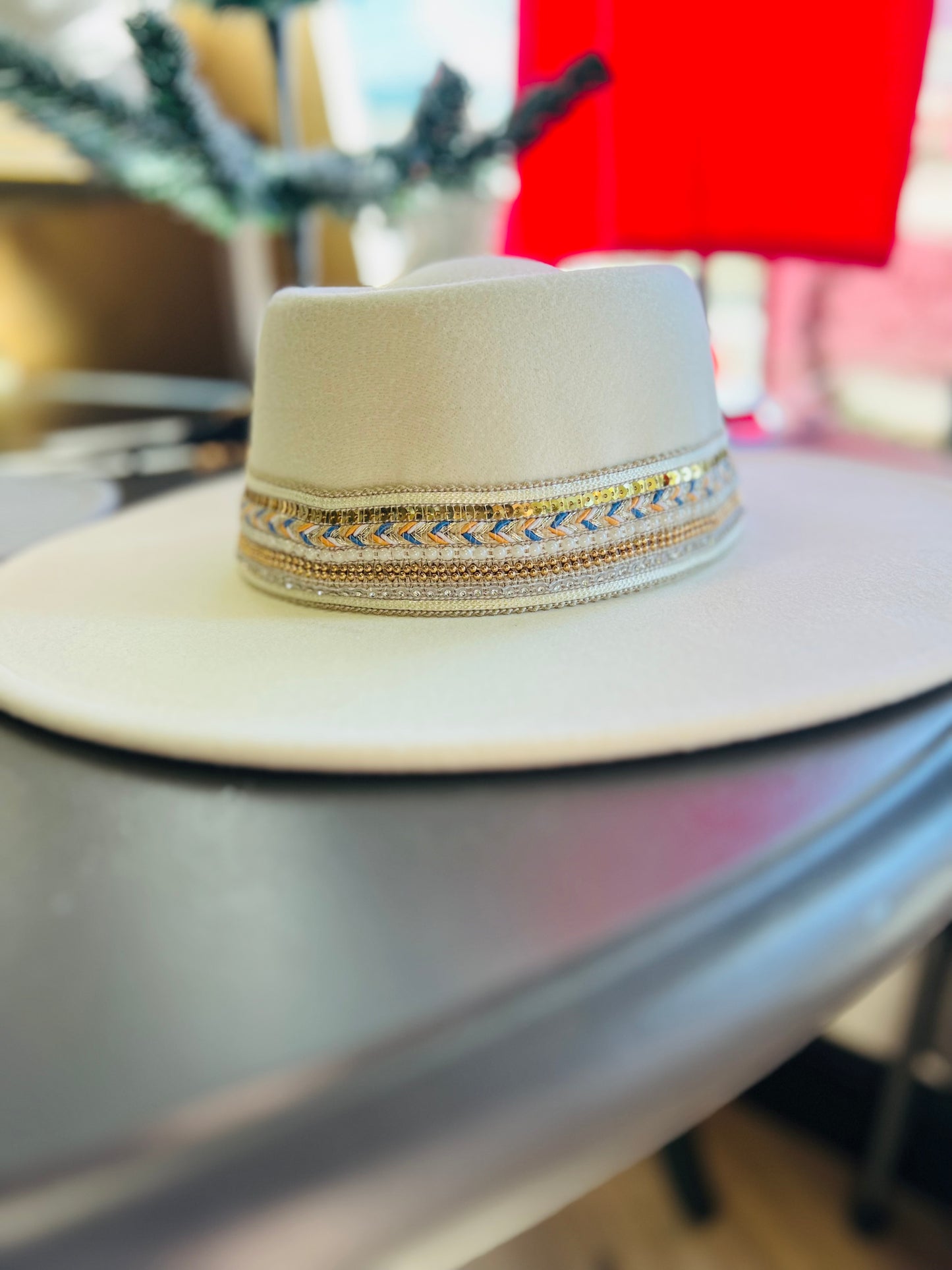 Blaze Multi Trim Wide Brim Fedora
