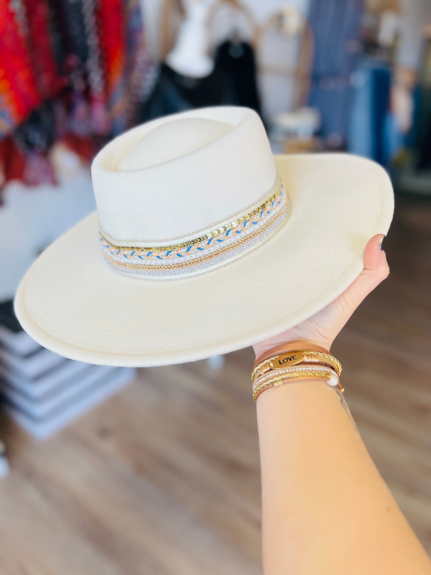 Blaze Multi Trim Wide Brim Fedora