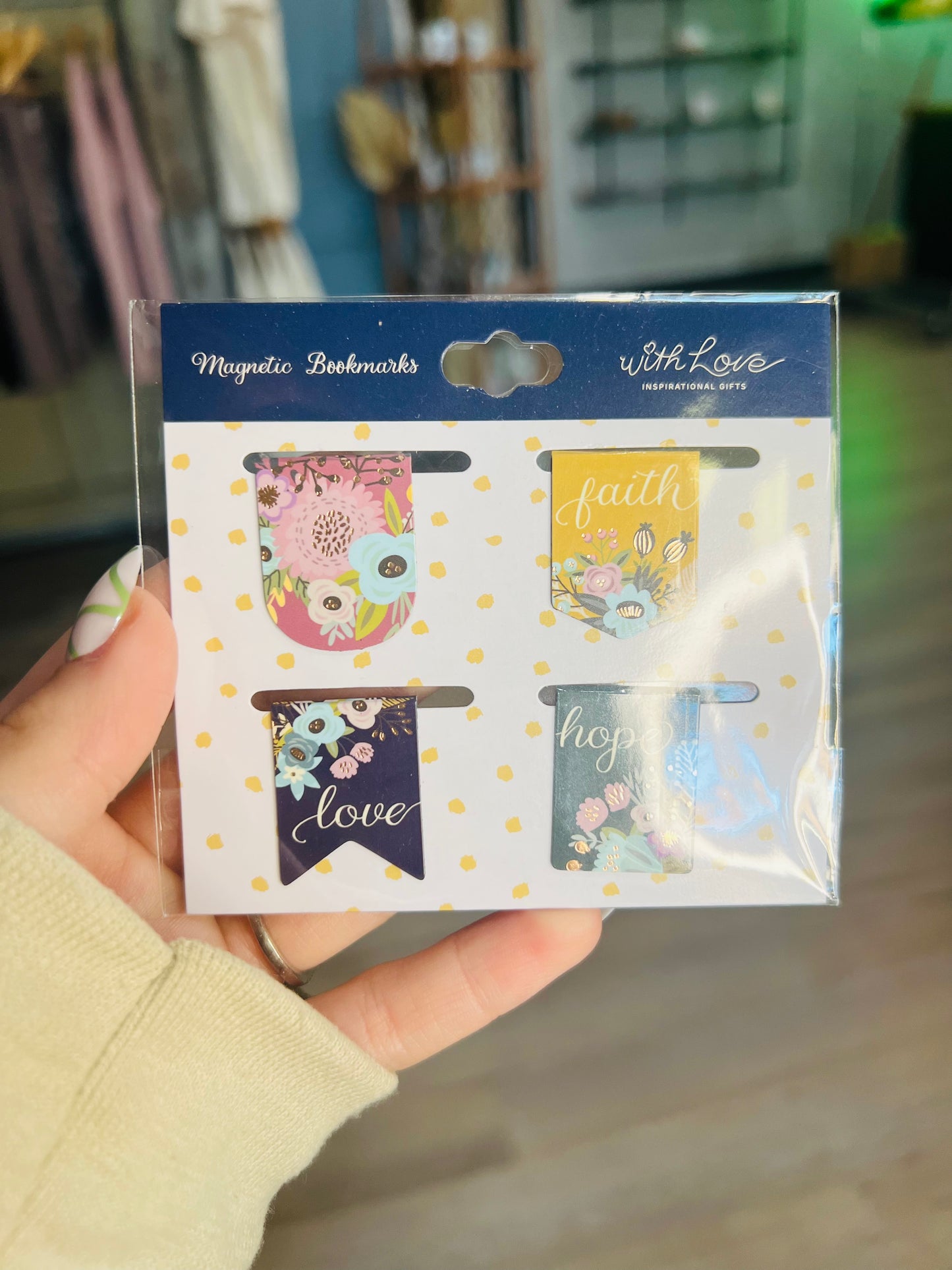 Faith Hope Love Magnetic Bookmark Set