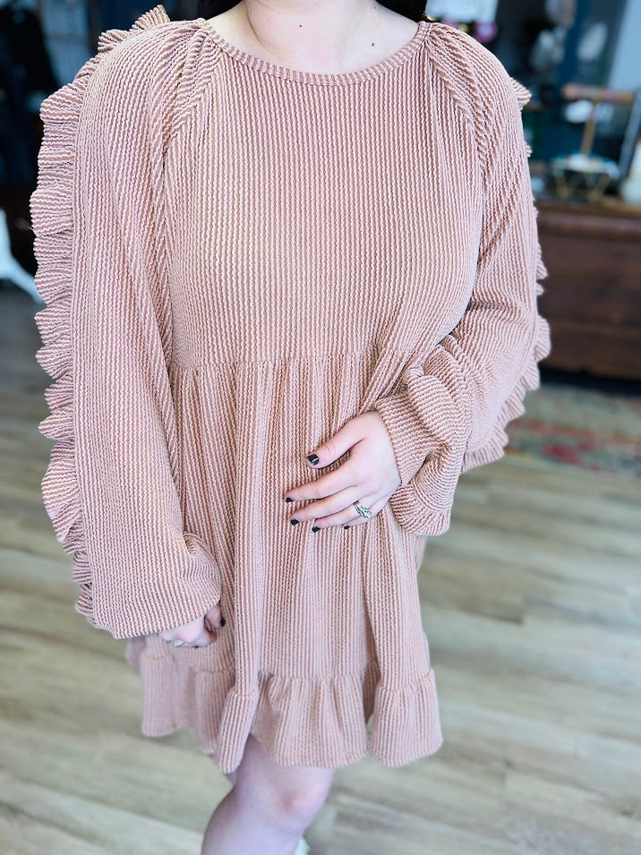 Touch of Pink Ribbed Dress