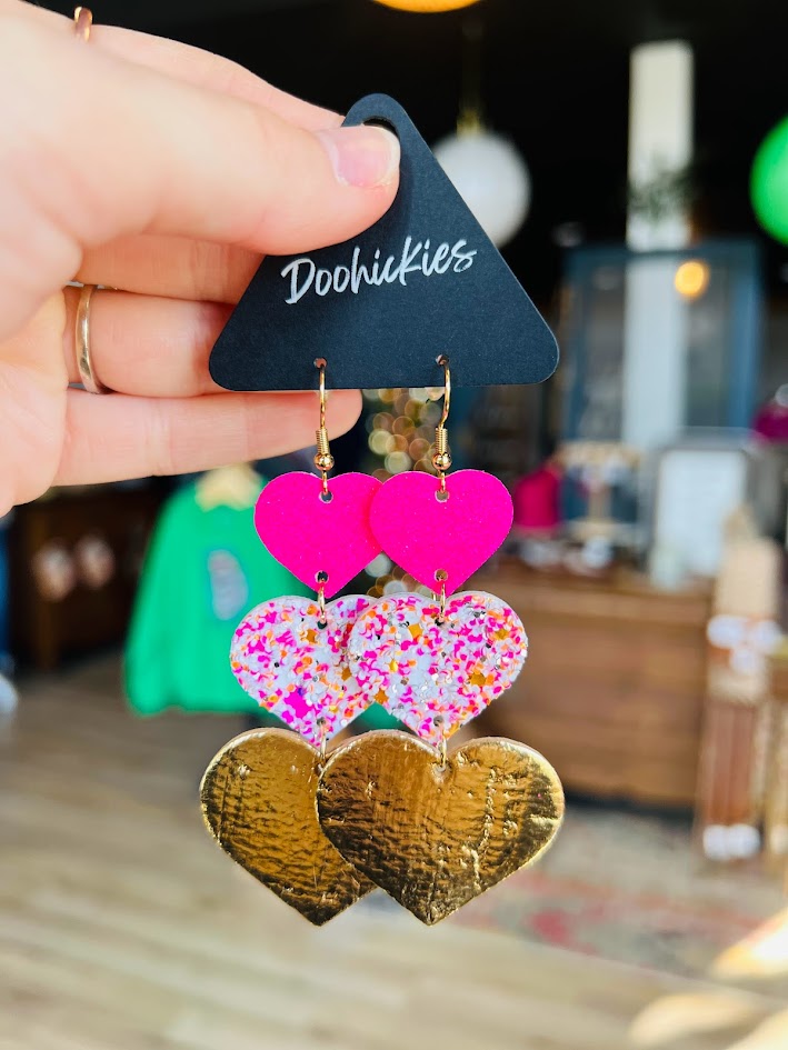 Triple The Love | Valentine Earrings