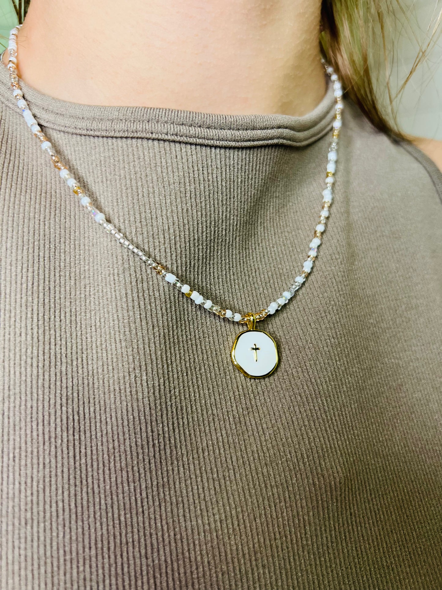 Beaded Cross Necklace