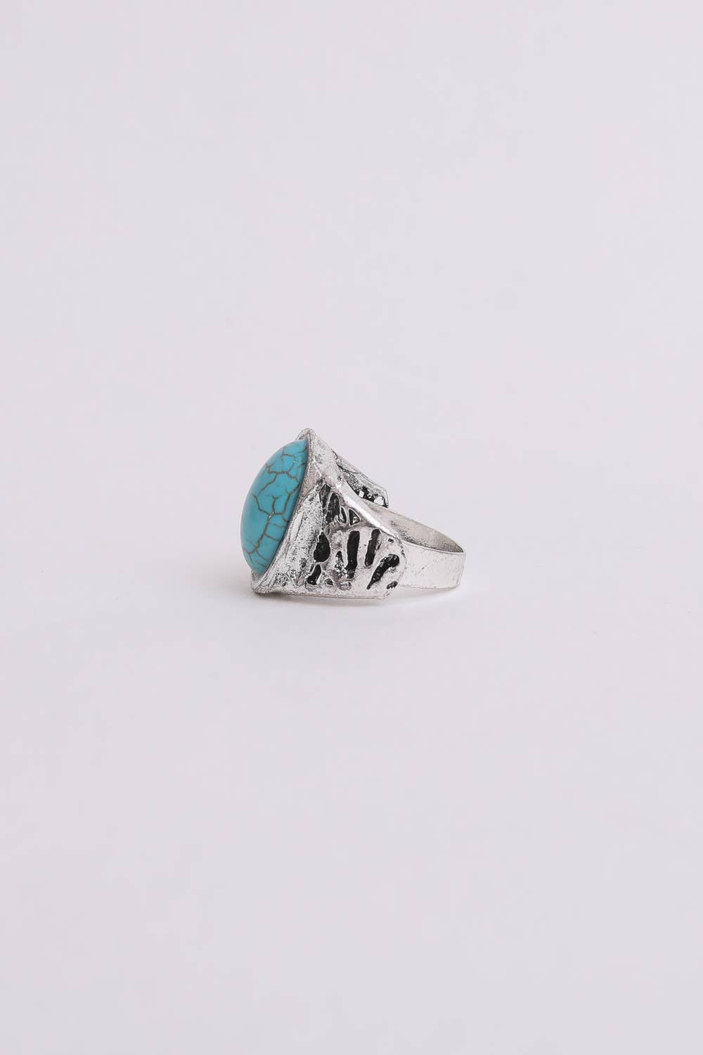 Oval Cut Adjustable Turquoise Ring