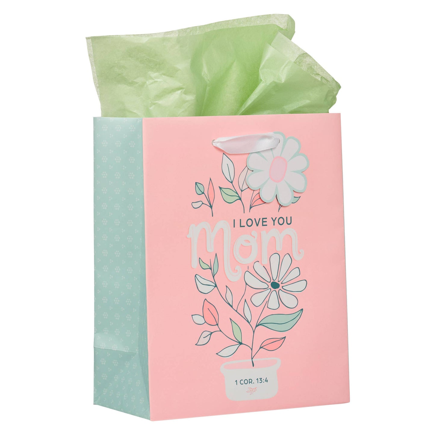 I Love You Mom | Daisy Medium Gift Bag - 1 Corinthians 13:4