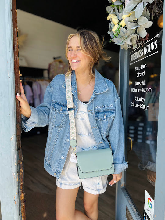 Noah Flapover Crossbody - Seafoam