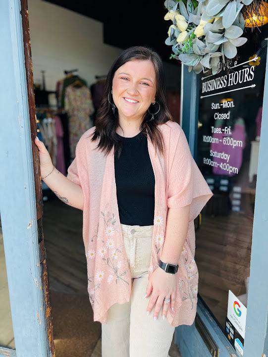 Spring Daisy Woven Kimono