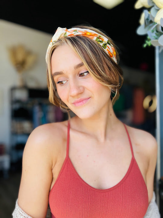Magnolia Flower Twist Headwrap