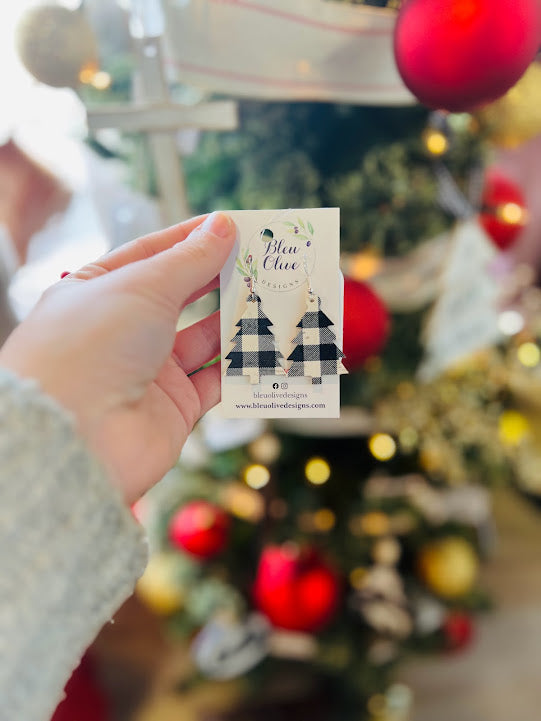 Rockin' Around The Christmas Tree | Leather Earrings