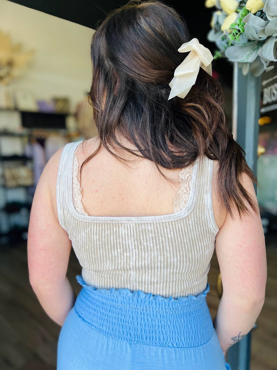 Ribbed Tank Top - Ash Mocha