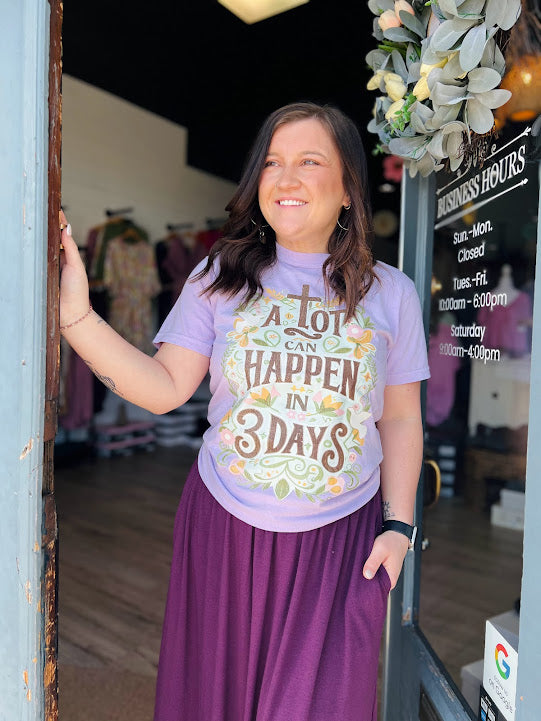 A Lot Can Happen In 3 Days Floral | Graphic Tee