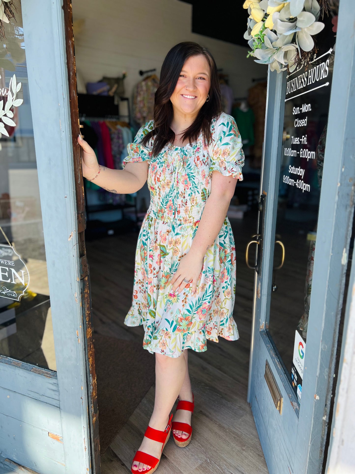 Naomi Smocked Ruffle Dress | Curvy