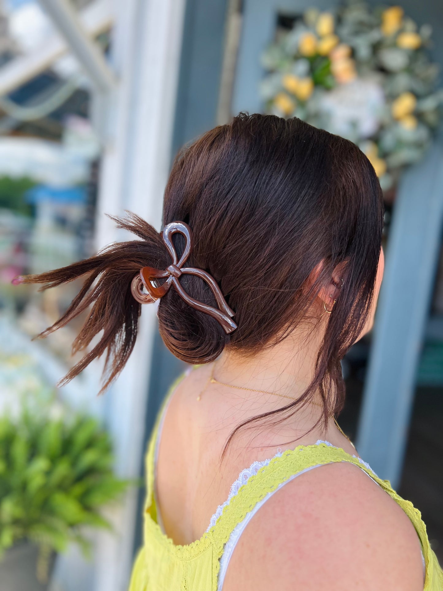 Bow Claw Clip - Brown