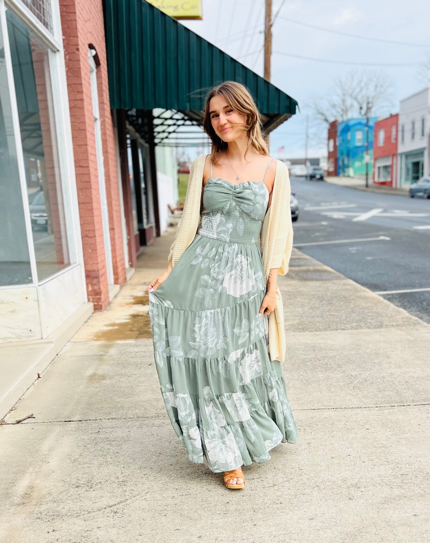 Floral Spiral Tiered | Maxi Dress