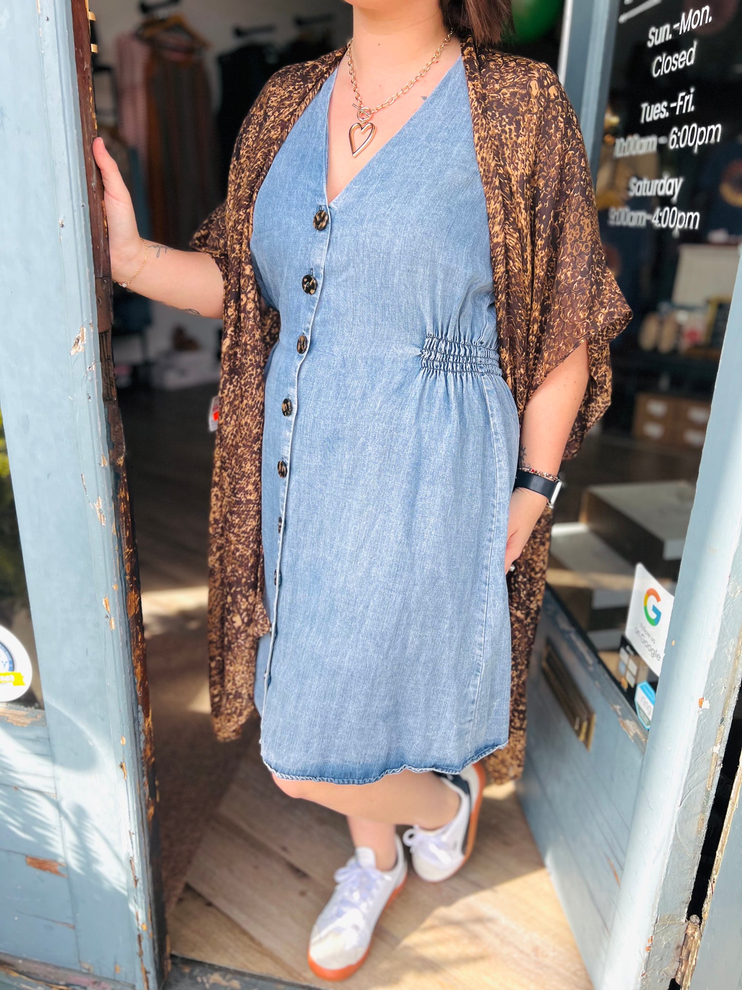 Easel Denim Dress - Size L