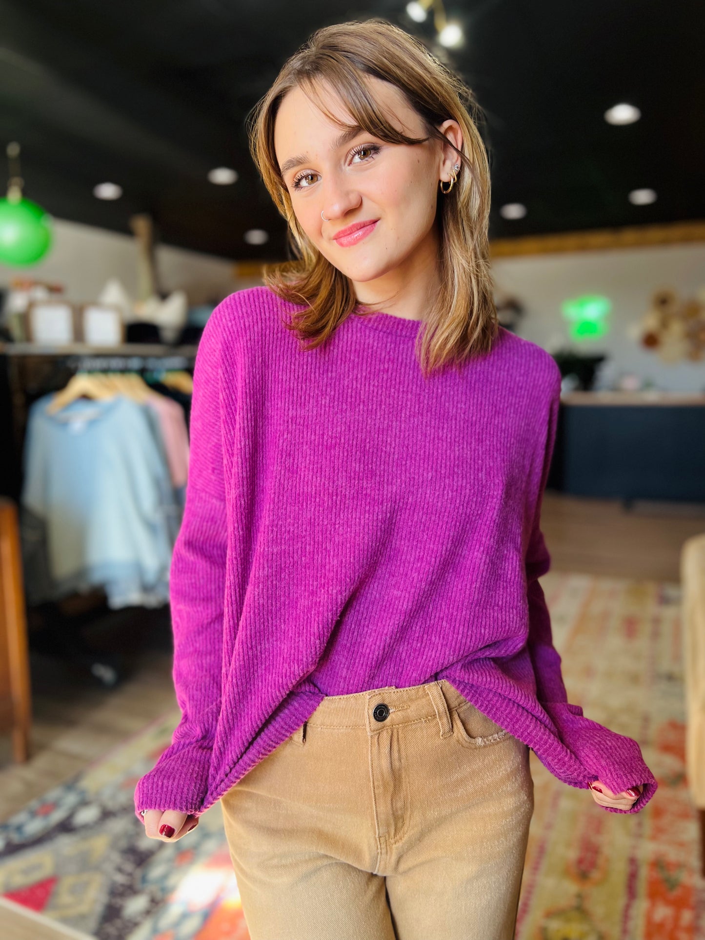 Ribbed Long Sleeve Top