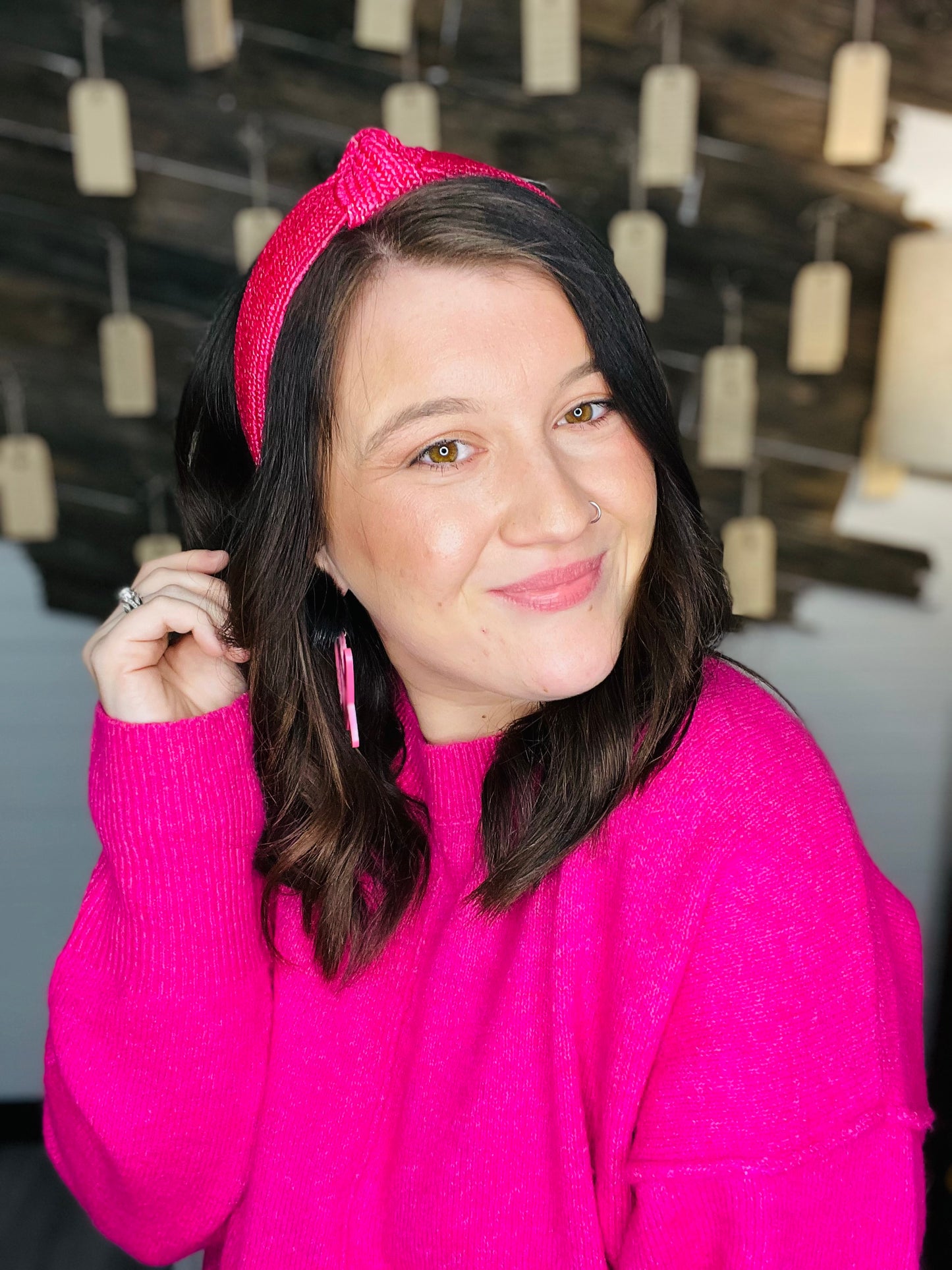 Hot Pink Rattan Headband