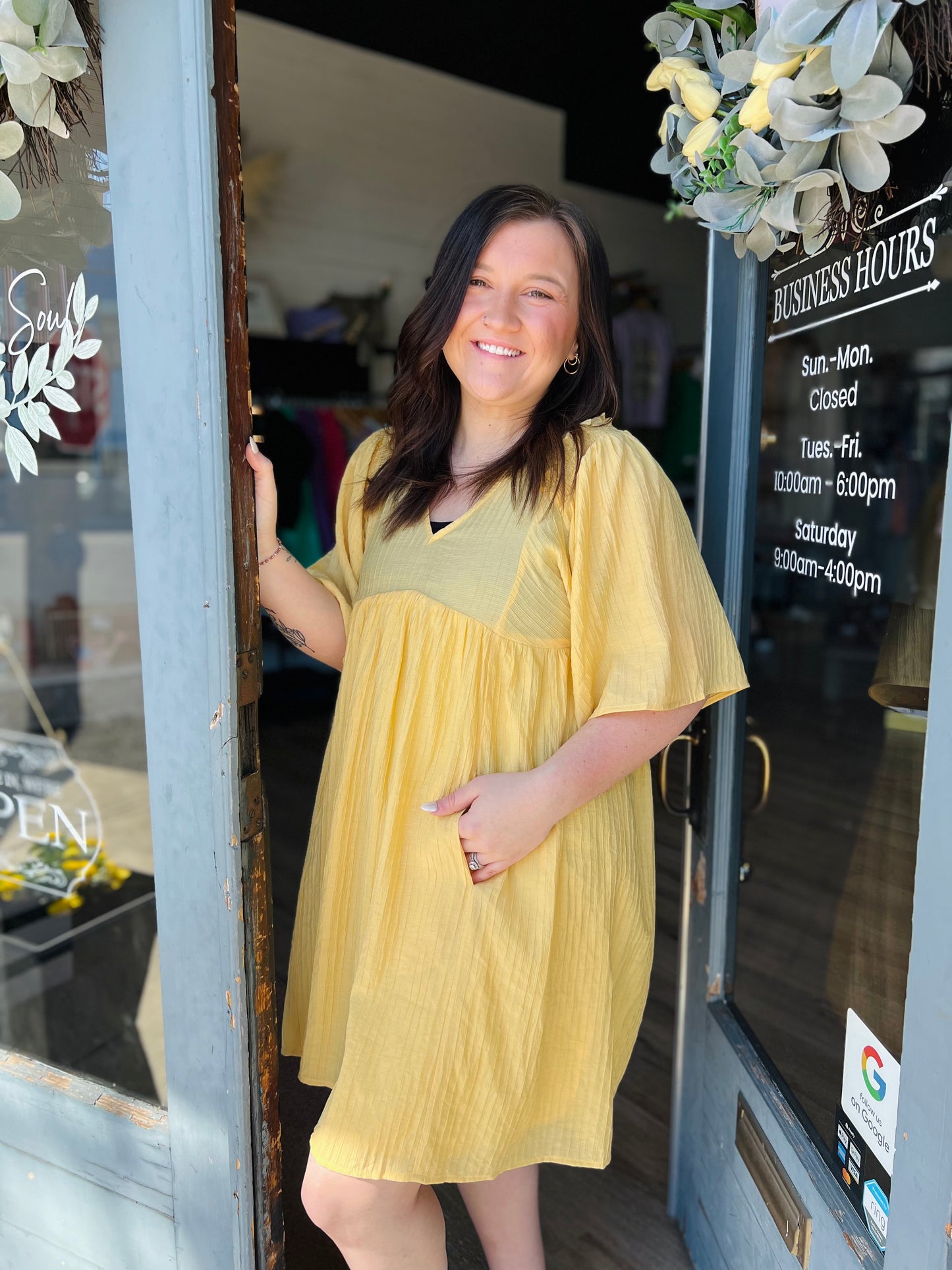 First Day of Spring | Textured Babydoll Dress