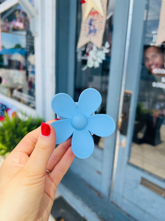 Large Flower | Claw Clip - Blue