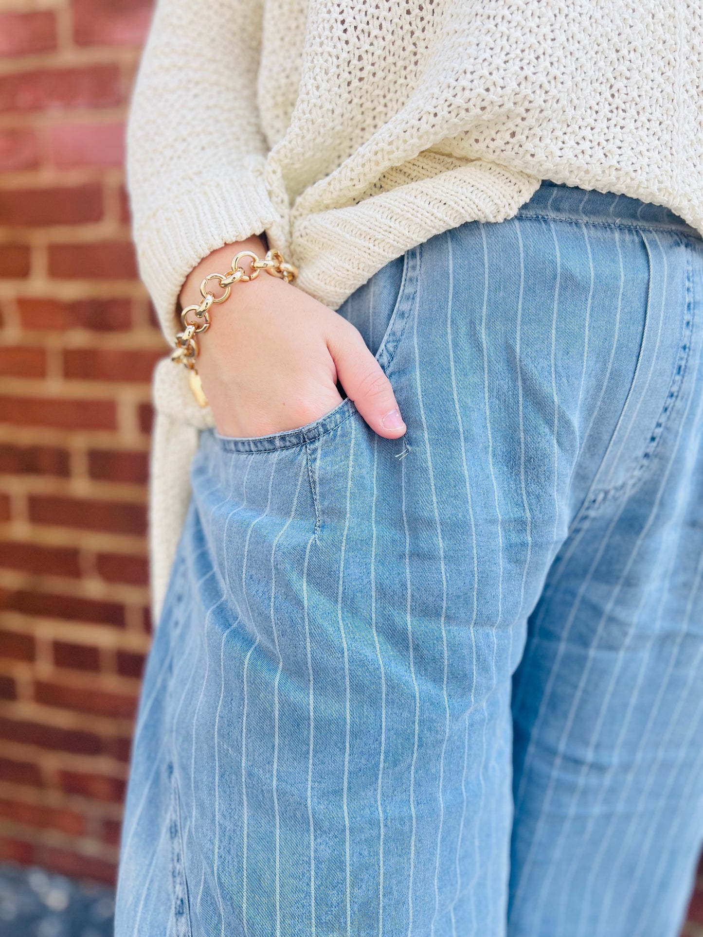 Nina | Denim Barrel Pants