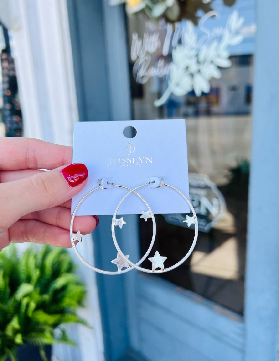 Star Spangle | Hoop Earrings - Silver