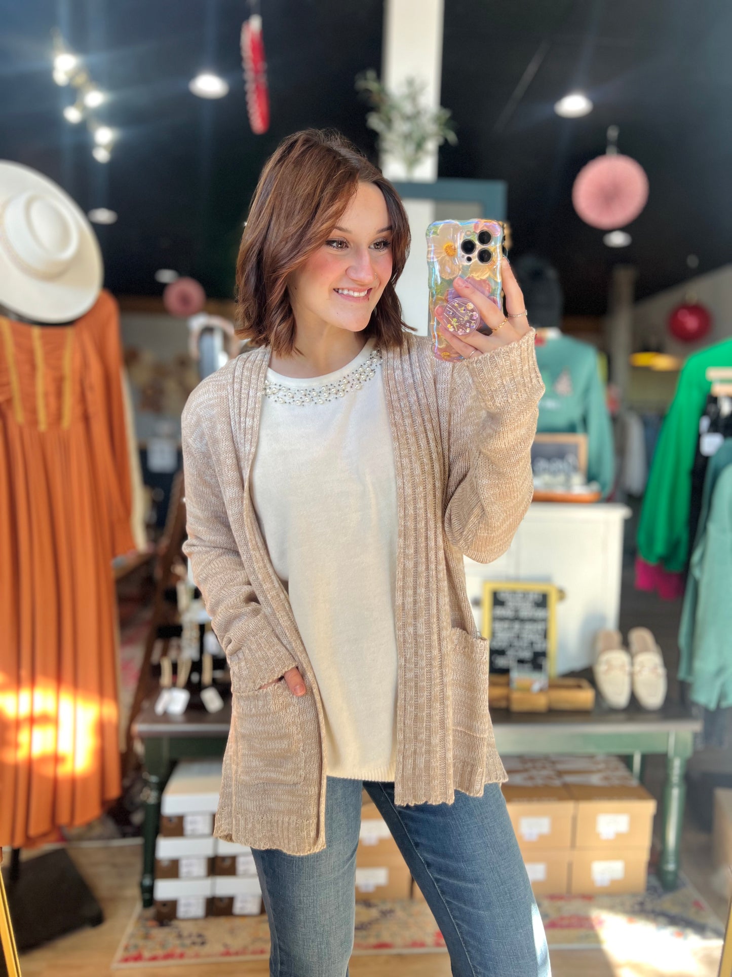 Jason Maxwell Taupe Cardigan - XL