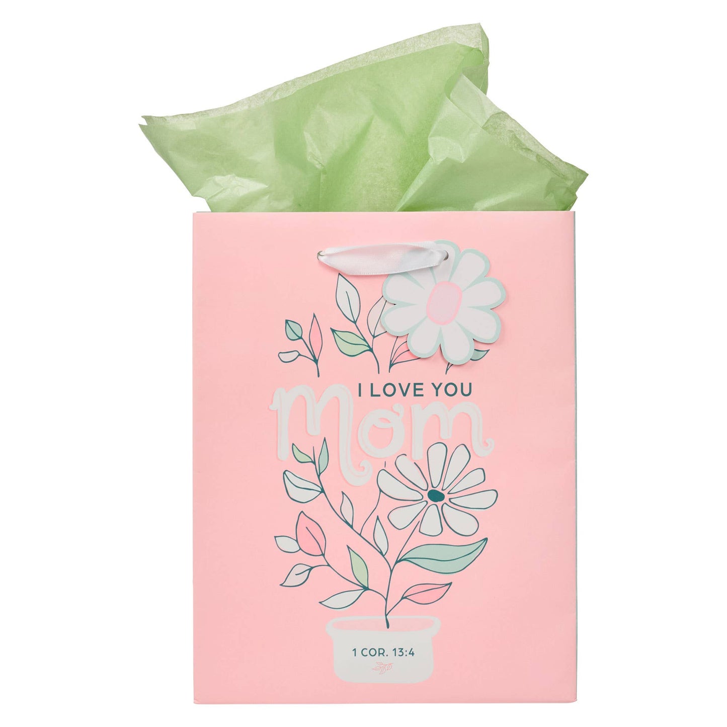 I Love You Mom | Daisy Medium Gift Bag - 1 Corinthians 13:4