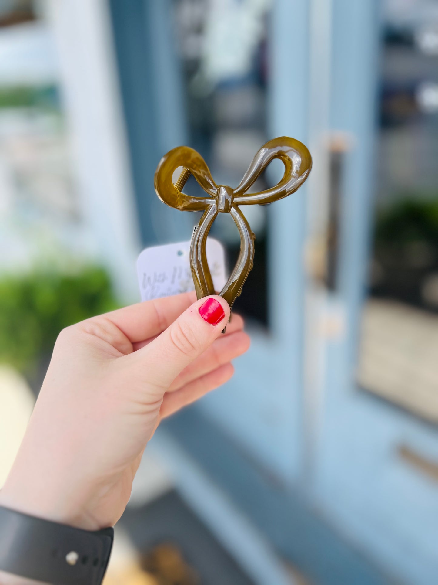 Bow Claw Clip - Tea
