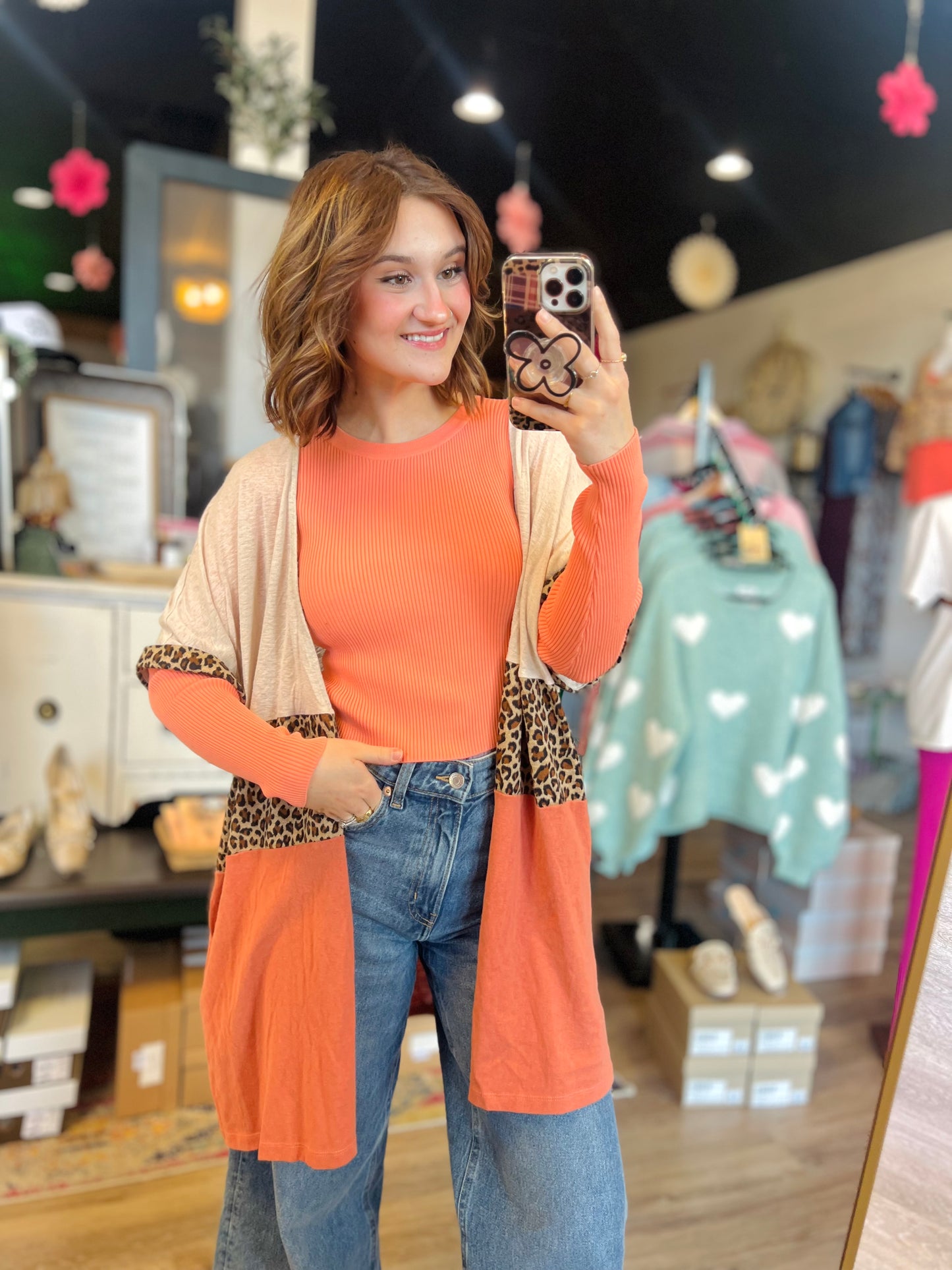 Umgee Short Sleeve Colorblock Cardigan - M/L