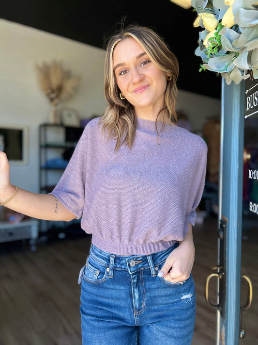 Thermal Dolman Sleeve Knit Casual Top