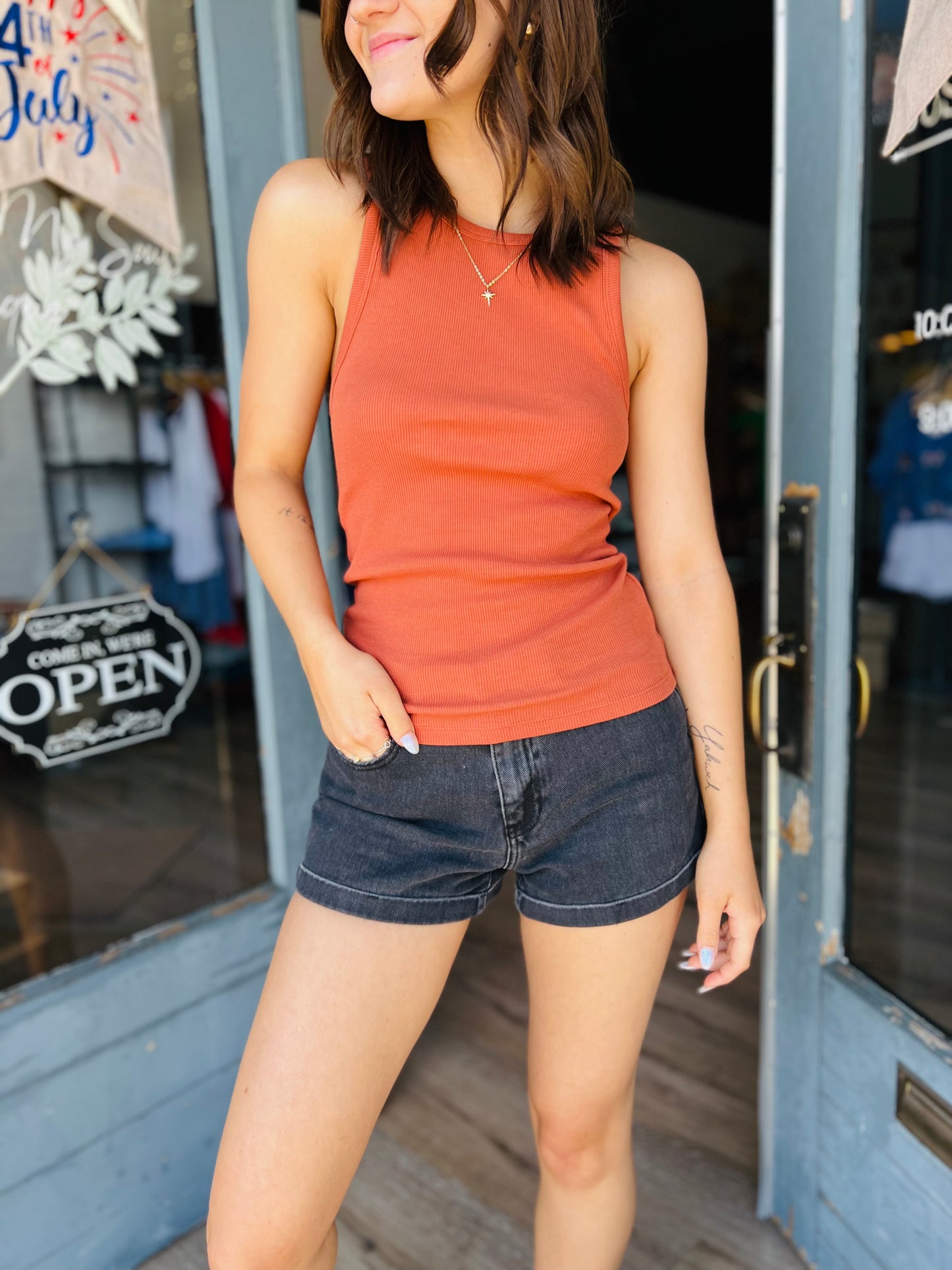 Ira | Halter Top - Baked Clay