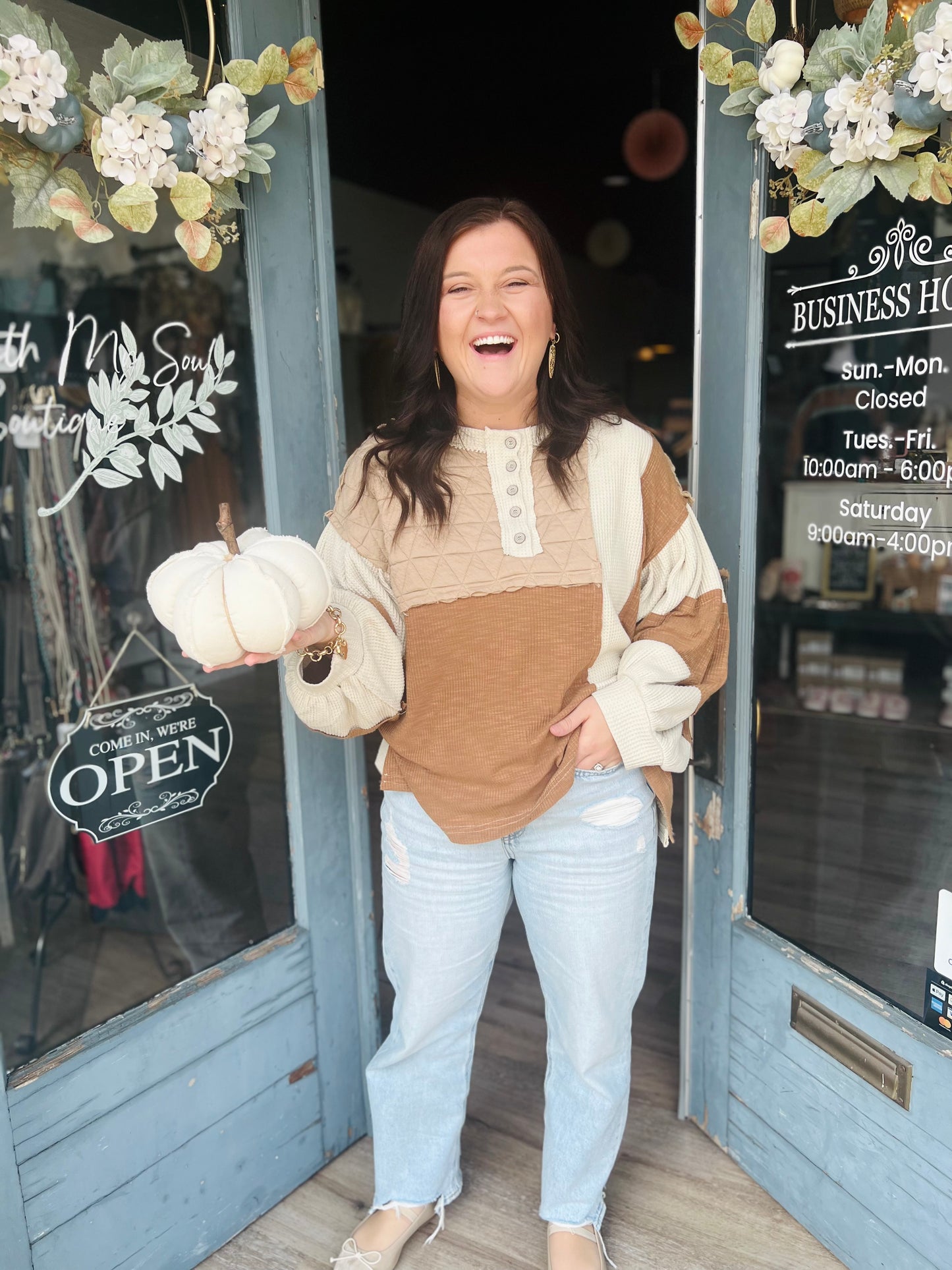 POL- Pumpkin Spice | Thermal Knit Top