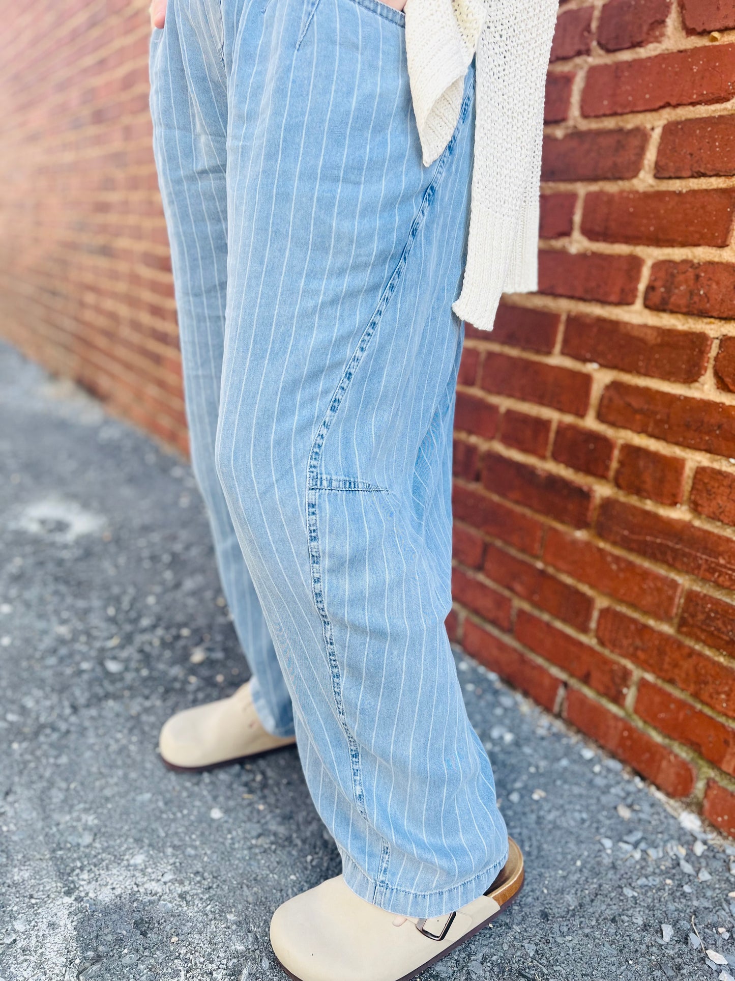 Nina | Denim Barrel Pants