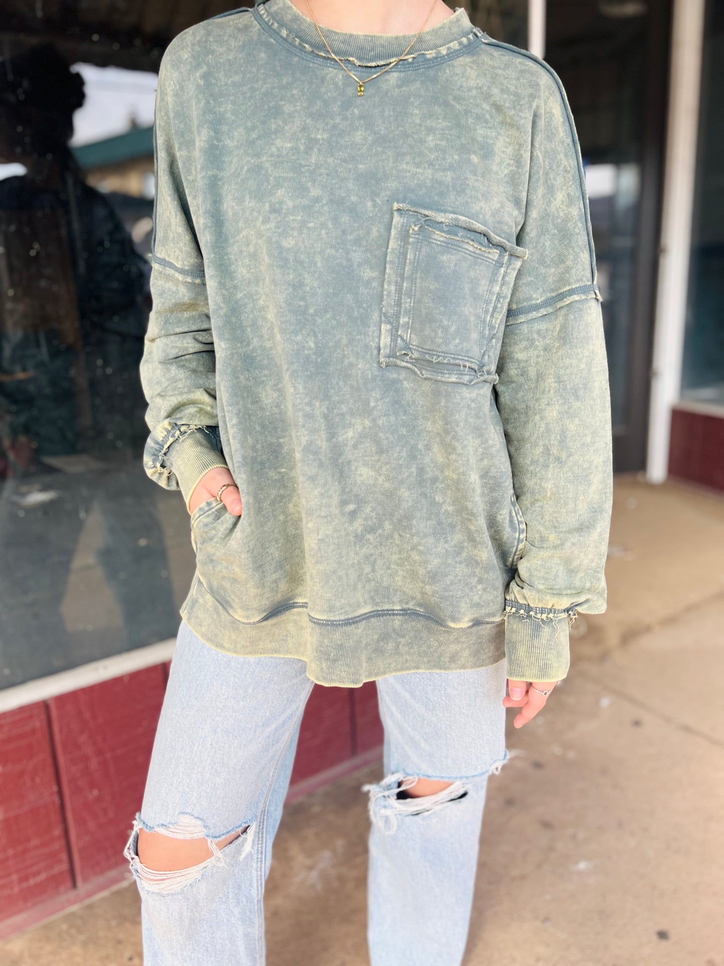 Back on Top | Pullover - Ash Jade