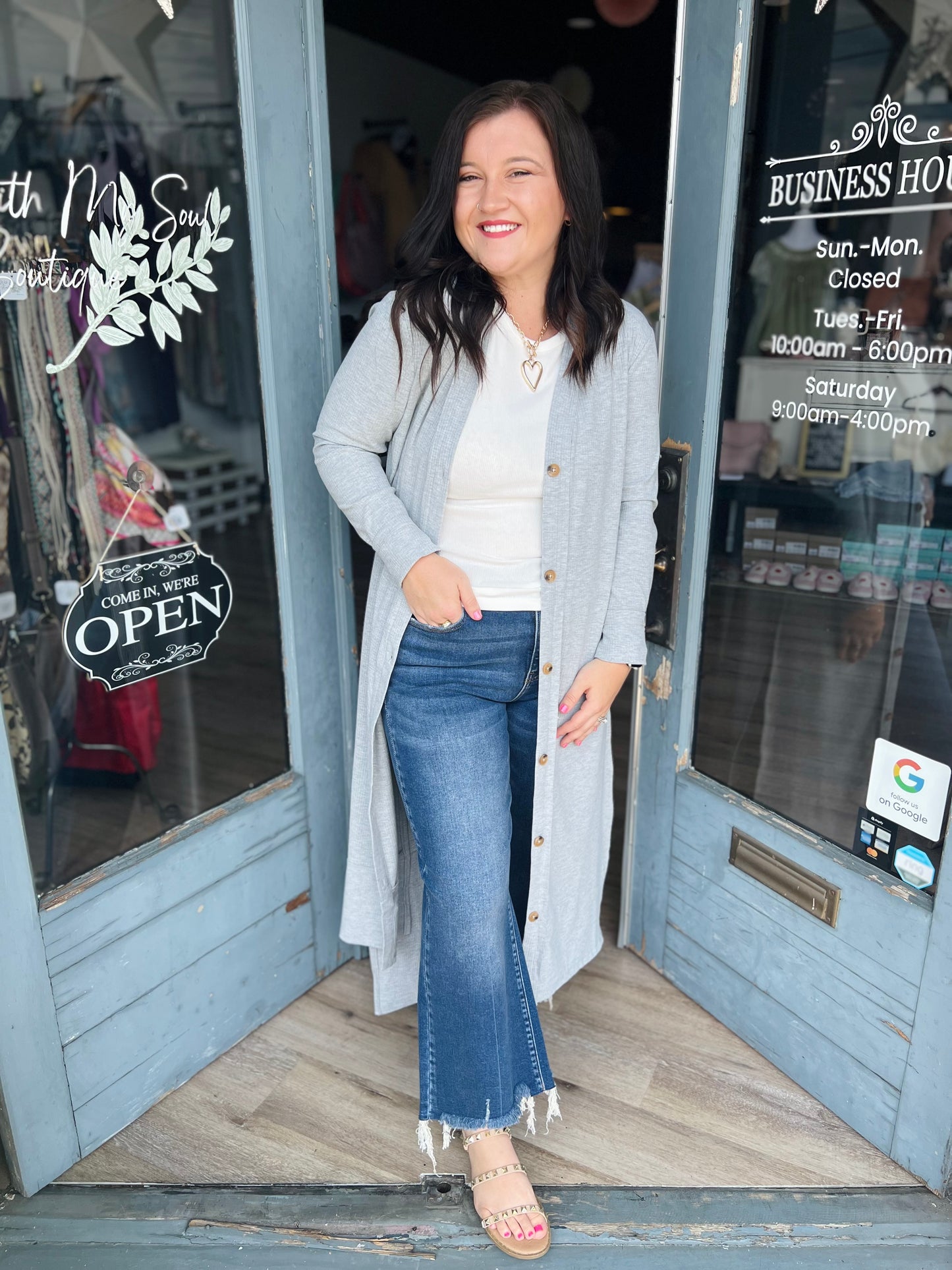 Ribbed Button Up Duster Cardigan