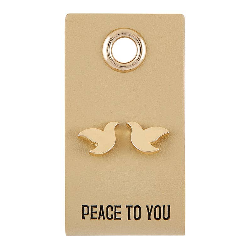 Leather Tag Earrings | Dove