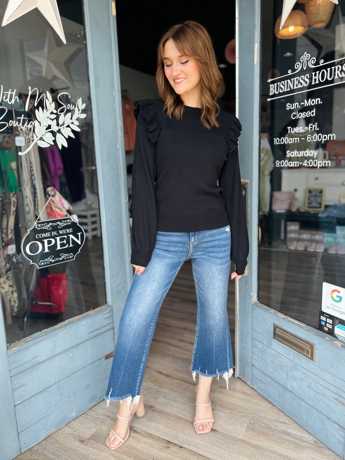 Ruffle Long Sleeve Sweater