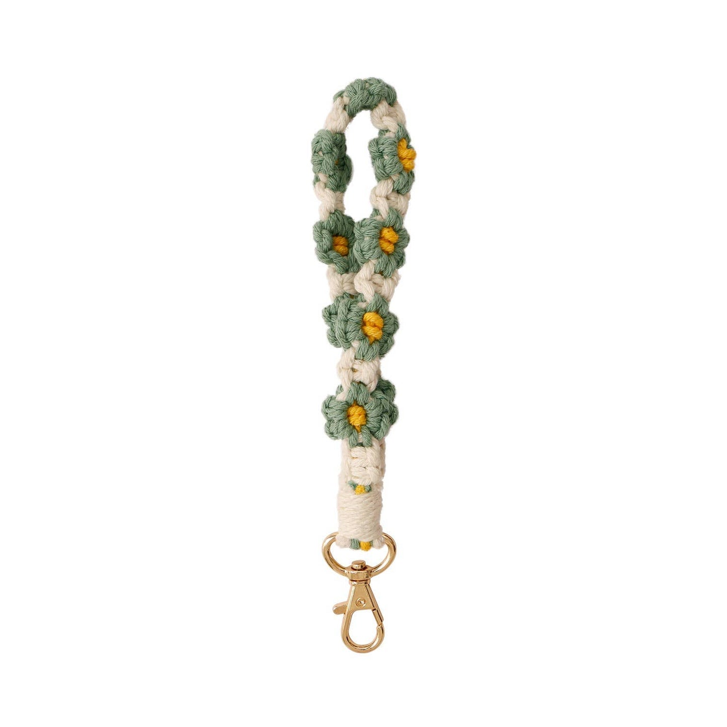 Macrame Daisy | Keychain - Green
