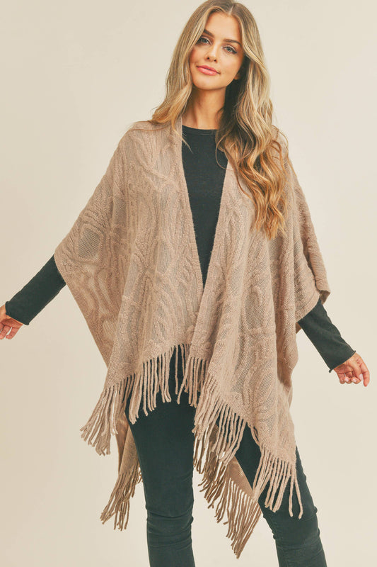 Embossed Tassel Shawl