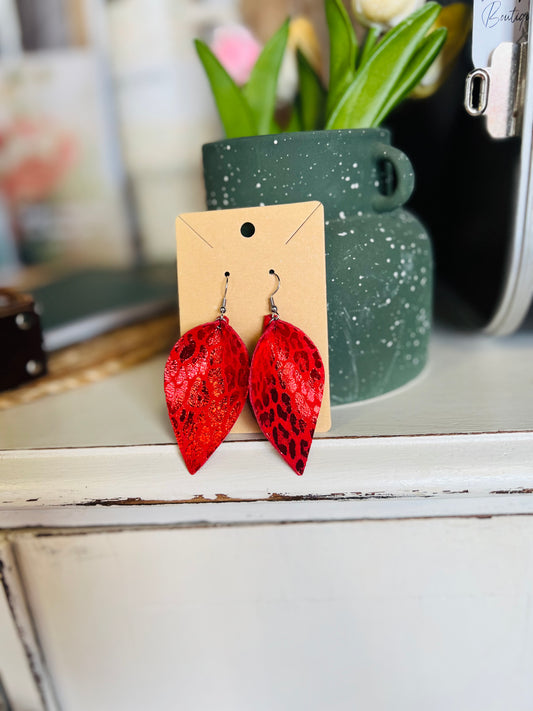 Leopard Lightbulb | Earrings - Red