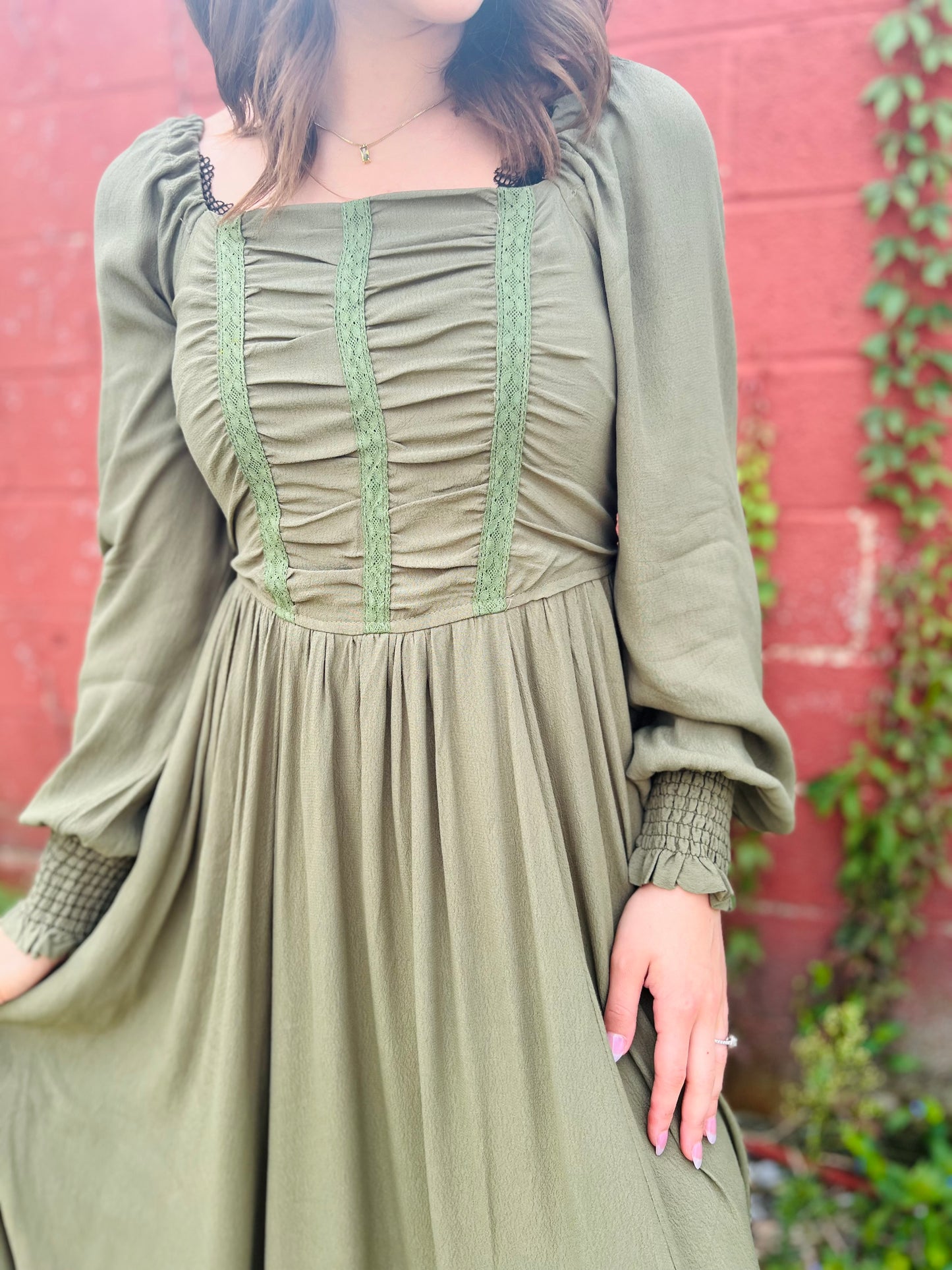 Fiona | Maxi Dress - Olive Green