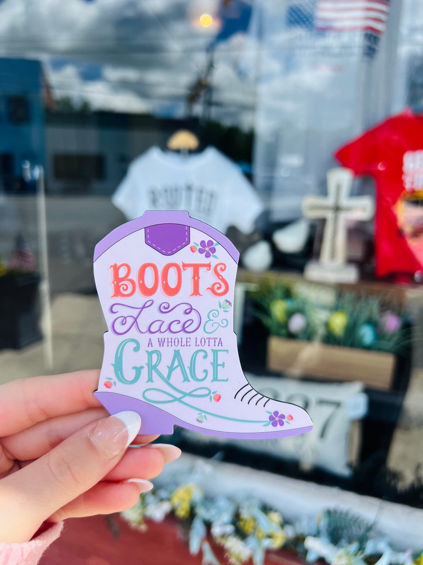 Boots, Lace, and Grace Magnet