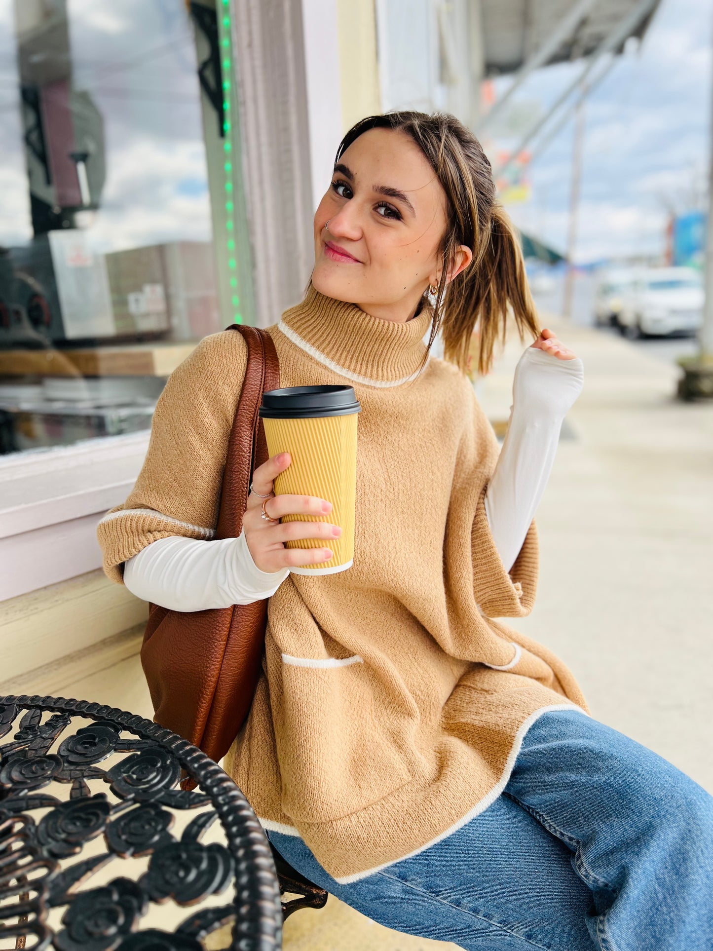 Turtle Neck Poncho