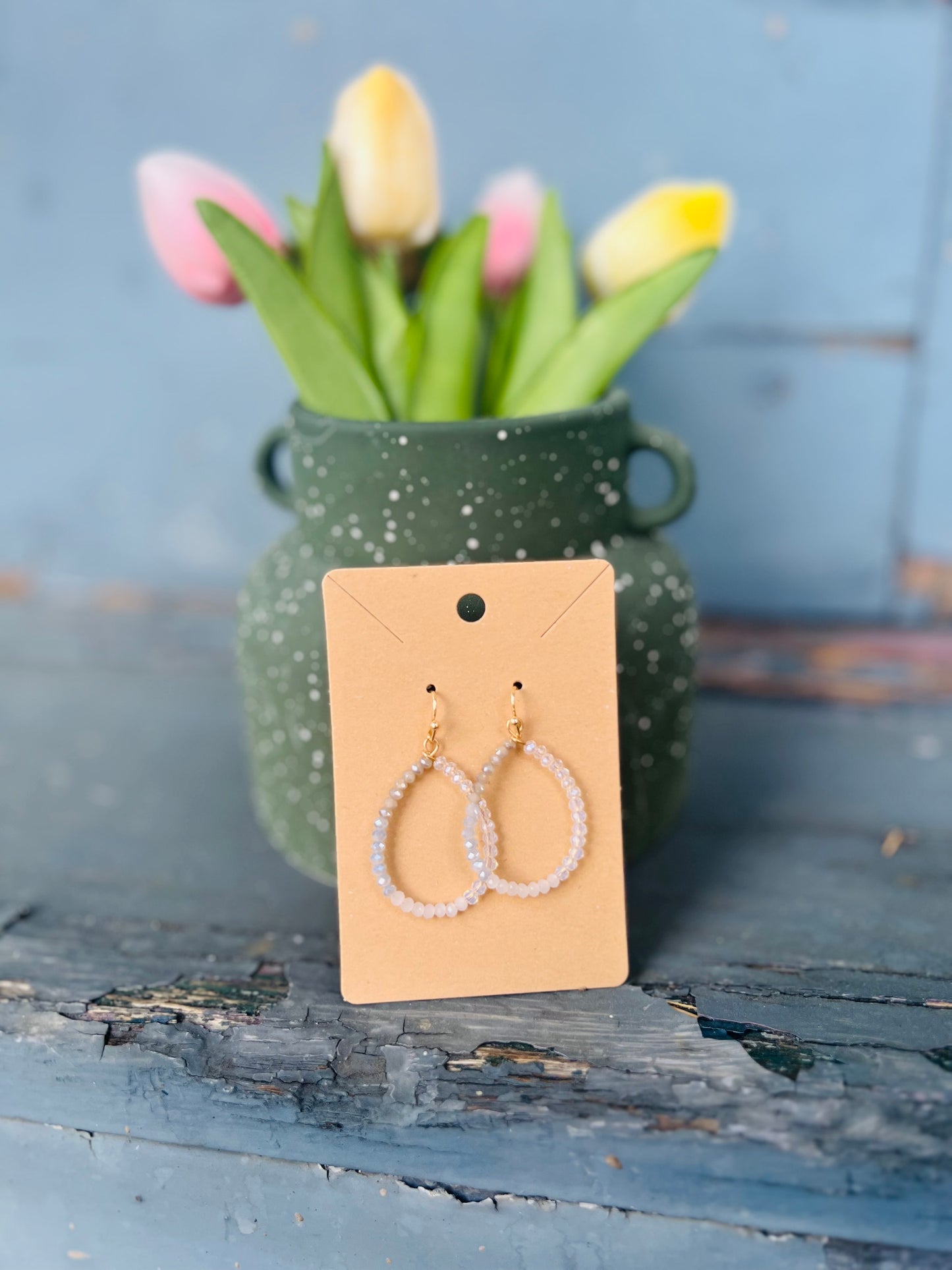 Bead Teardrop Hoops