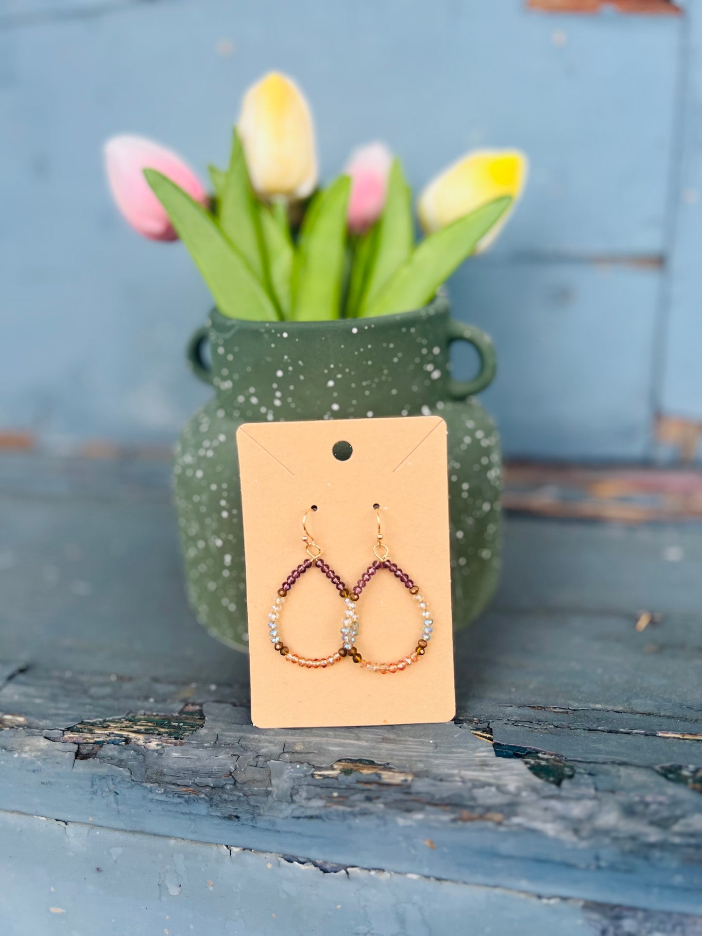 Bead Teardrop Hoops