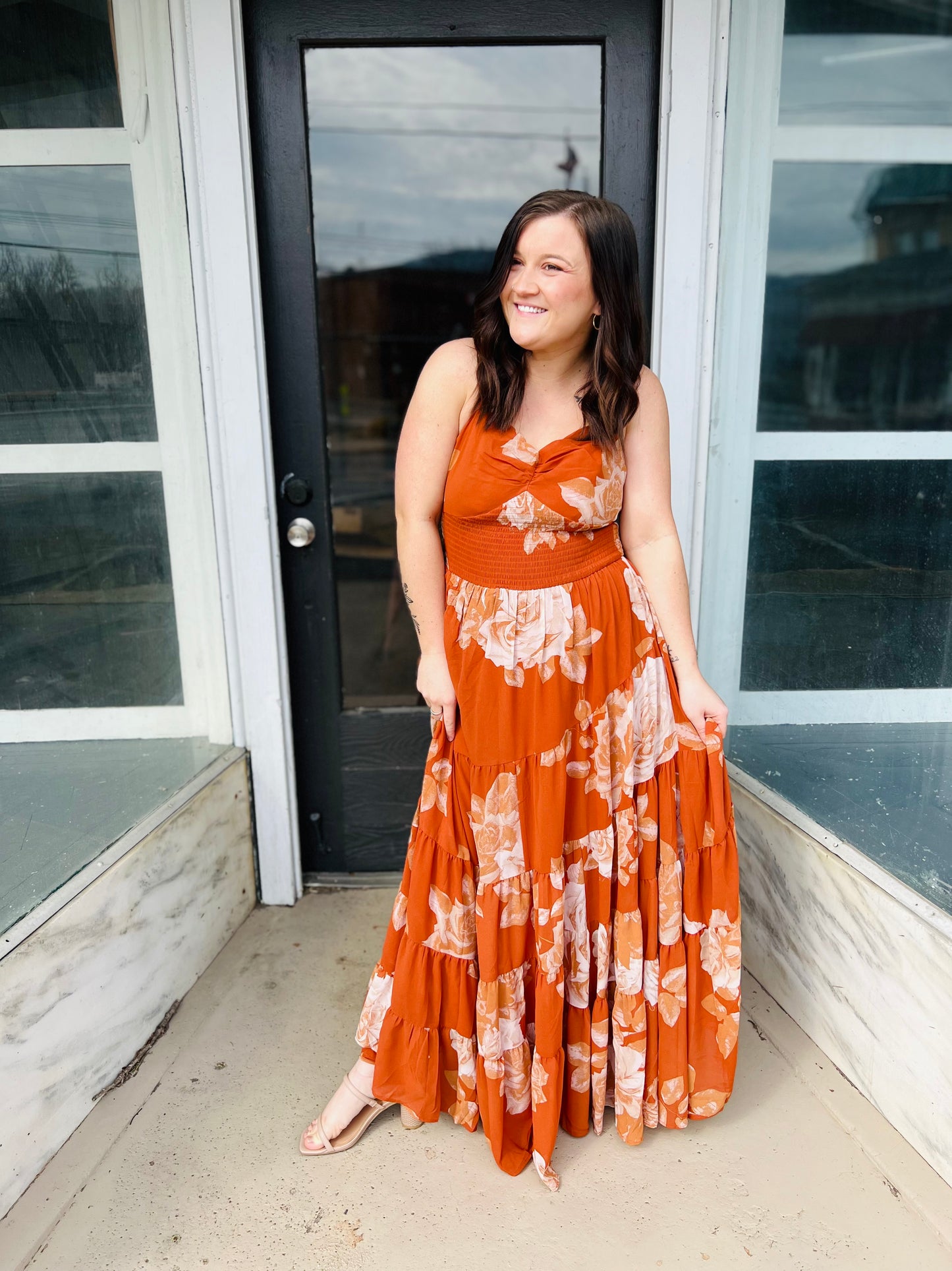 Floral Spiral Tiered | Maxi Dress