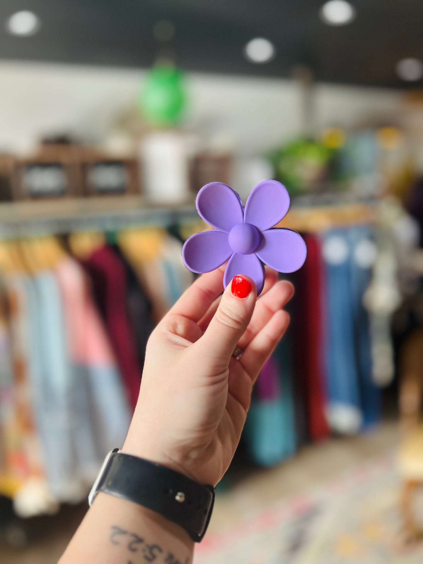 Deep Moody Colored Floral Claw Clips